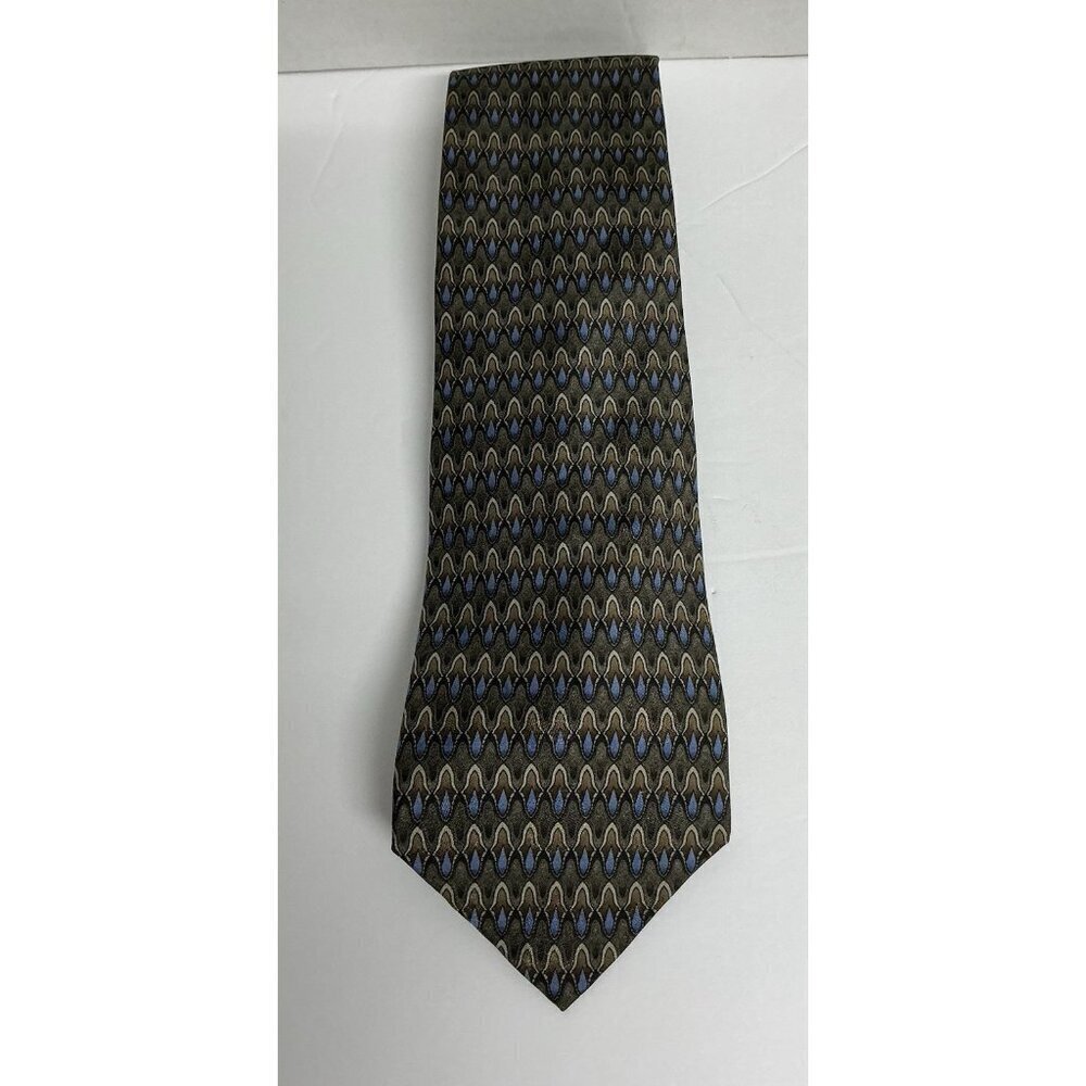 Carlos Devenezia Vintage 100% Silk Geometric Men's Tie - Picture 1 of 3